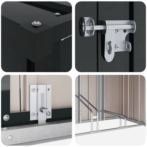 Приют за велосипеди 3 pcs Антрацит 215 x 206 x 157 см Метал