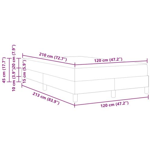 Легло с пружинирана основа с матрак Розово 120 x 210 см текстил