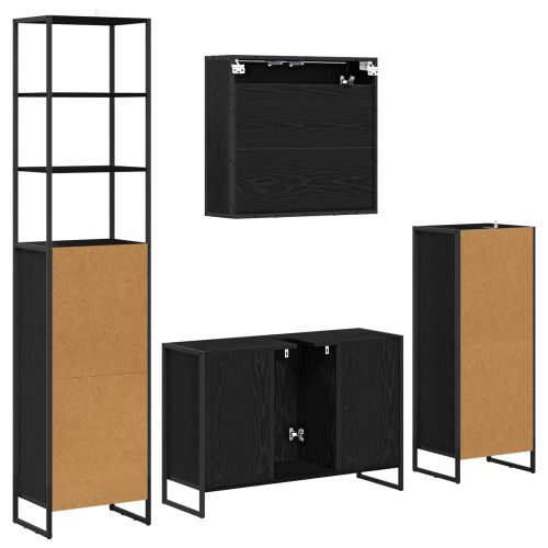 Комплект мебели за баня с чекмедже Черния дъб Инженерно дърво