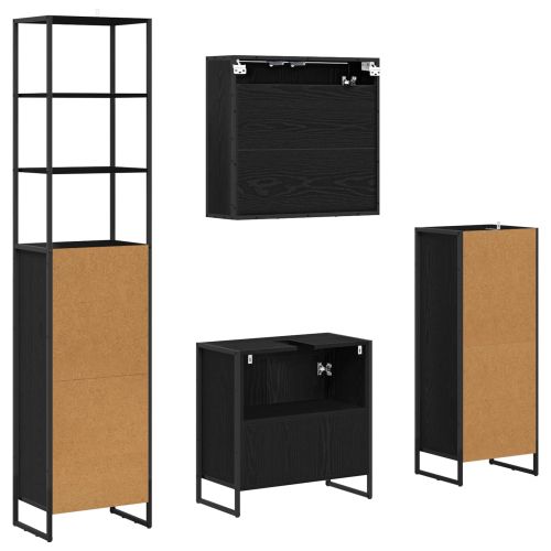 Комплект мебели за баня с чекмедже Черния дъб Инженерно дърво