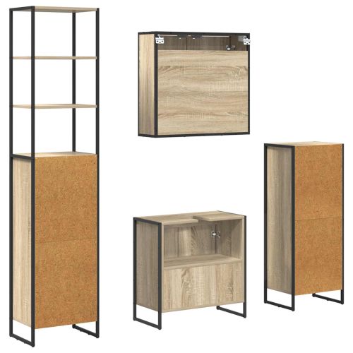 Комплект мебели за баня с чекмедже Сонома дъб Инженерно дърво