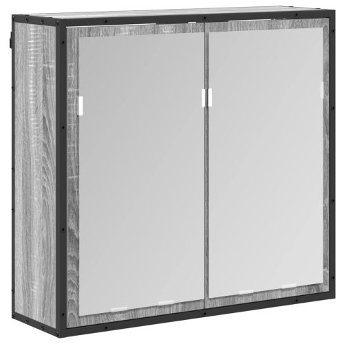 Комплект мебели за баня с чекмедже Сив Сонома Инженерно дърво