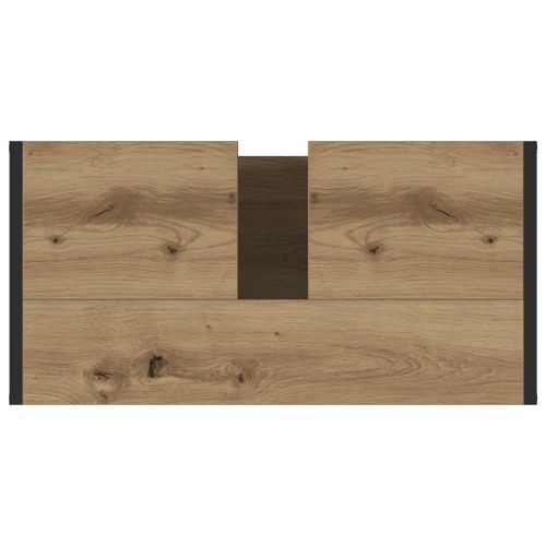 Комплект мебели за баня с чекмедже с рафт Дъб Инженерно дърво