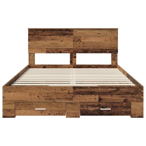 Рамка за легло Старо дърво 140 x 190 cm Инженерно дърво