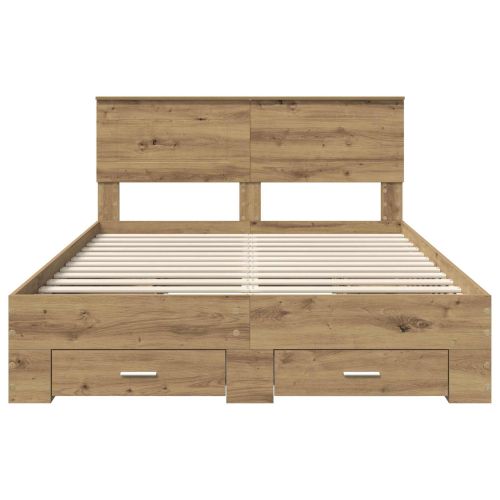 Рамка за легло с таблото Дъб 140 x 190 cm Инженерно дърво