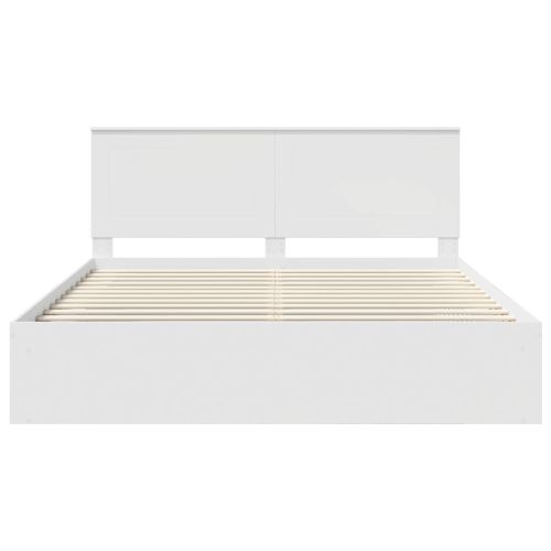 Рамка за легло с таблото Бяло 180 x 200 cm Солидно борово дърво