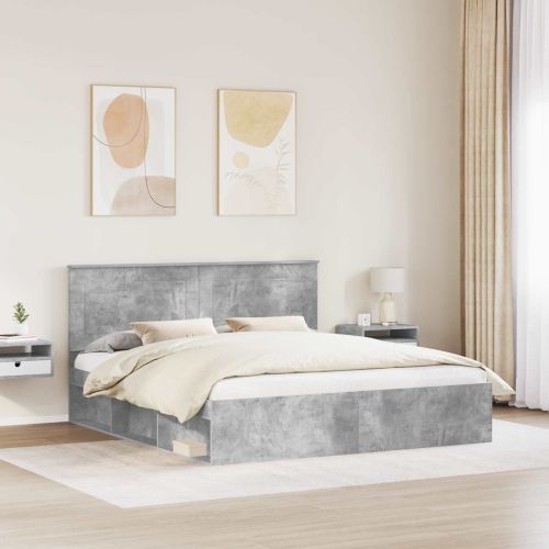 Рамка за легло Бетон 180 x 200 cm Солидно борово дърво