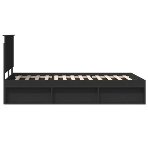 Рамка за легло Черно 135 x 190 cm Солидно борово дърво