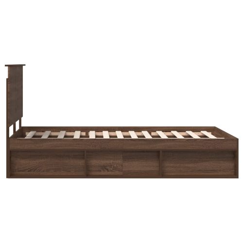 Рамка за легло Кафяв дъб 120 x 200 cm Солидно борово дърво