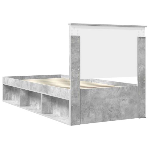Рамка за легло Бетоново сиво 90 x 190 cm Солидно борово дърво