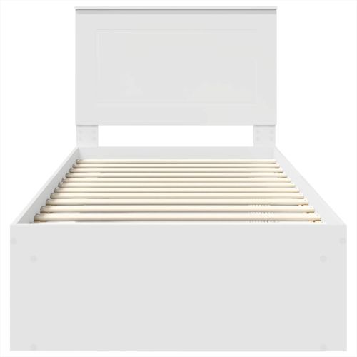 Рамка за легло с таблото Бяло 90 x 200 cm Солидно борово дърво