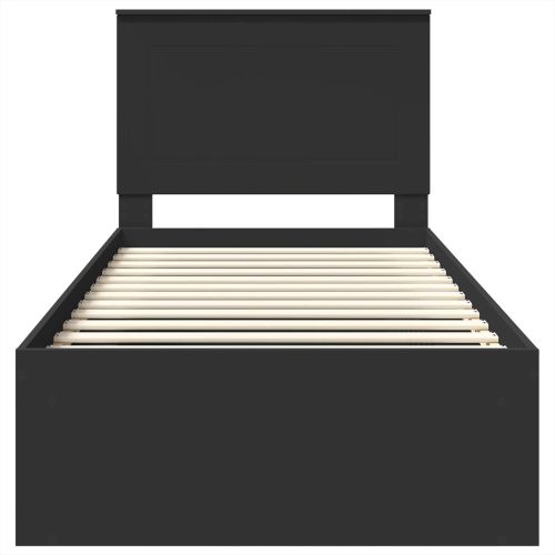 Рамка за легло с таблото Черно 90 x 200 cm Солидно борово дърво