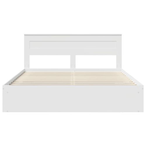 Рамка за легло с таблото Бяло 180 x 200 cm Солидно борово дърво