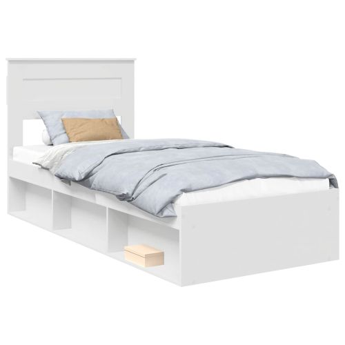 Рамка за легло с таблото Бяло 100 x 200 cm Солидно борово дърво