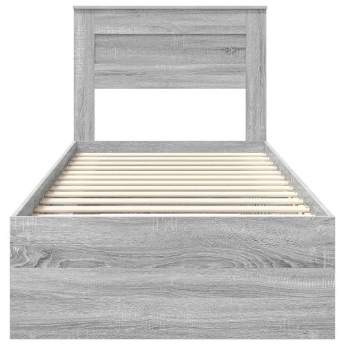 Рамка за легло Сив Сонома 100 x 200 cm Солидно борово дърво