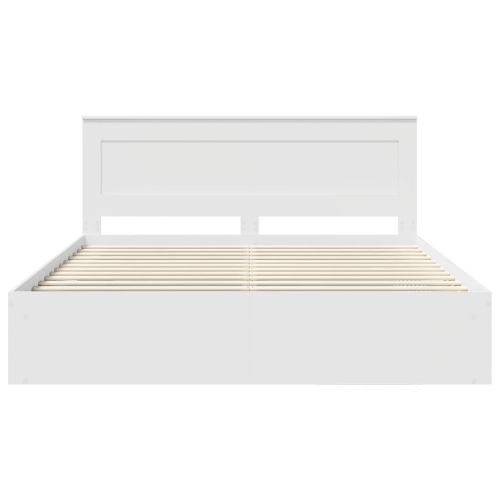 Рамка за легло с таблото Бяло 180 x 200 cm Солидно борово дърво