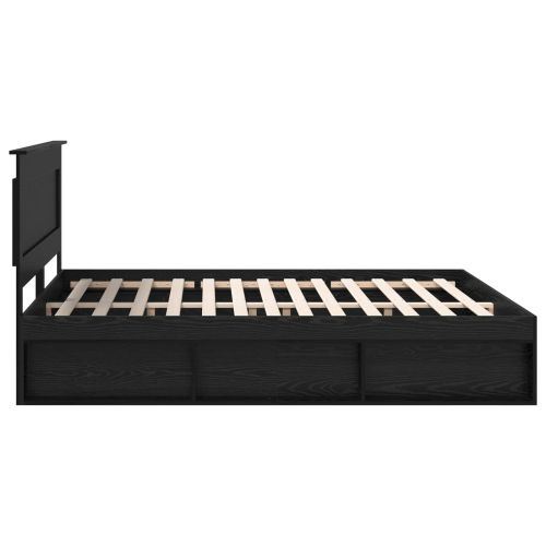 Рамка за легло Черно 180 x 200 cm Солидно борово дърво