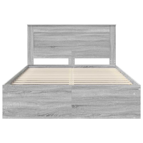 Рамка за легло Сив Сонома 160 x 200 cm Солидно борово дърво