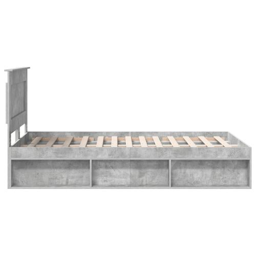 Рамка за легло Бетоново сиво 135 x 190 cm Солидно борово дърво