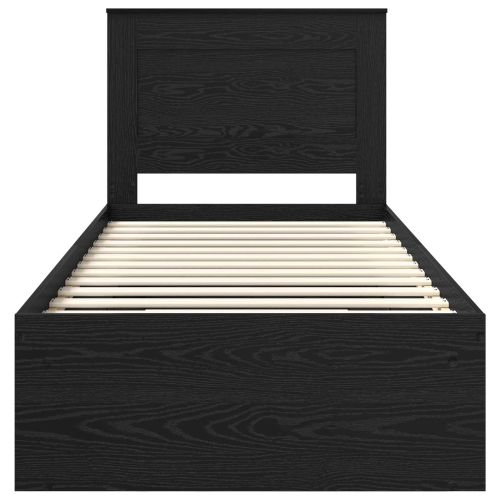 Рамка за легло с таблото Черно 90 x 190 cm Солидно борово дърво