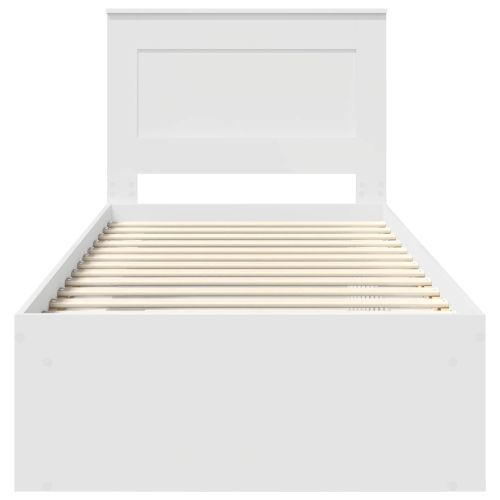 Рамка за легло с таблото Бяло 90 x 200 cm Солидно борово дърво