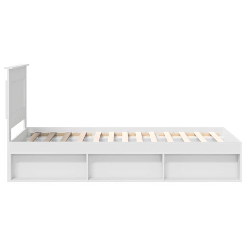 Рамка за легло с таблото Бяло 90 x 200 cm Солидно борово дърво