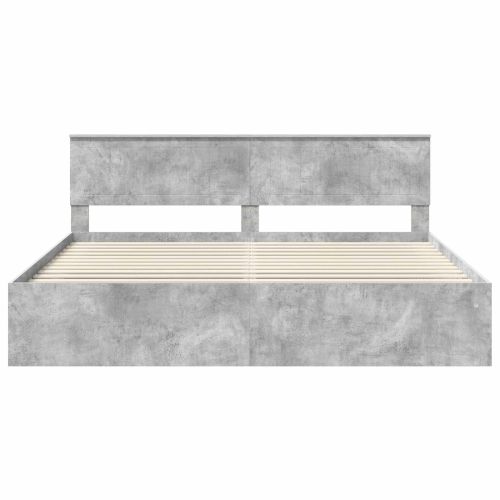 Рамка за легло Бетон 200 x 200 cm Солидно борово дърво