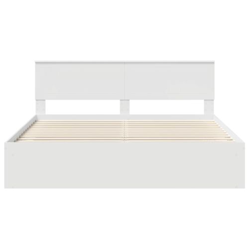Рамка за легло с таблото Бяло 180 x 200 cm Солидно борово дърво