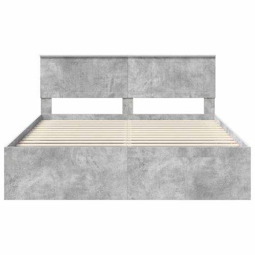 Рамка за легло Бетон 160 x 200 cm Солидно борово дърво