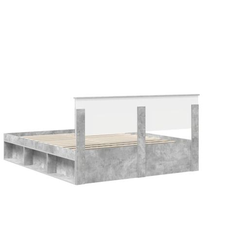 Рамка за легло Бетон 160 x 200 cm Солидно борово дърво