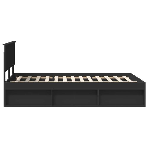 Рамка за легло Черно 120 x 190 cm Солидно борово дърво