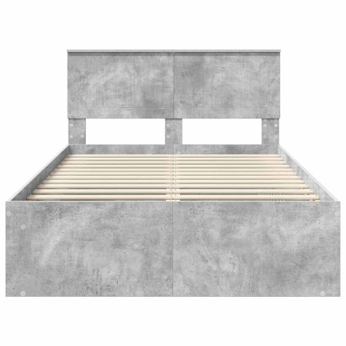 Рамка за легло Бетон 120 x 190 cm Солидно борово дърво