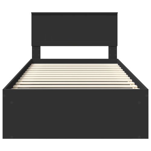Рамка за легло Черно 100 x 200 cm Солидно борово дърво