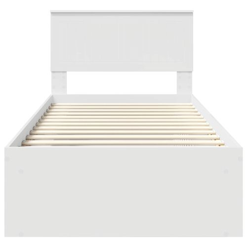 Рамка за легло с таблото Бяло 90 x 200 cm Солидно борово дърво