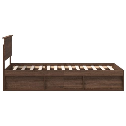 Рамка за легло Кафяв дъб 90 x 200 cm Солидно борово дърво