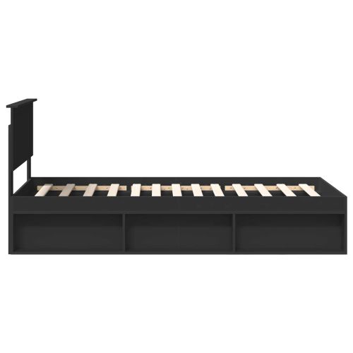 Рамка за легло с таблото Черно 90 x 190 cm Солидно борово дърво