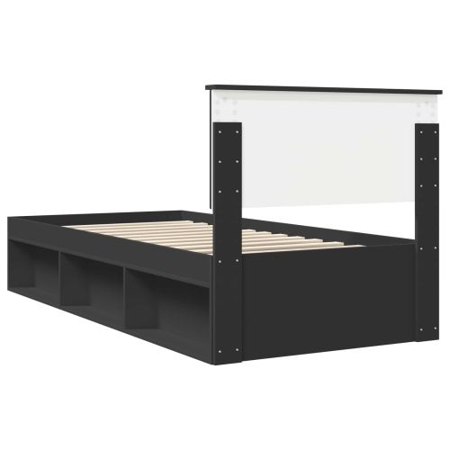 Рамка за легло с таблото Черно 90 x 190 cm Солидно борово дърво