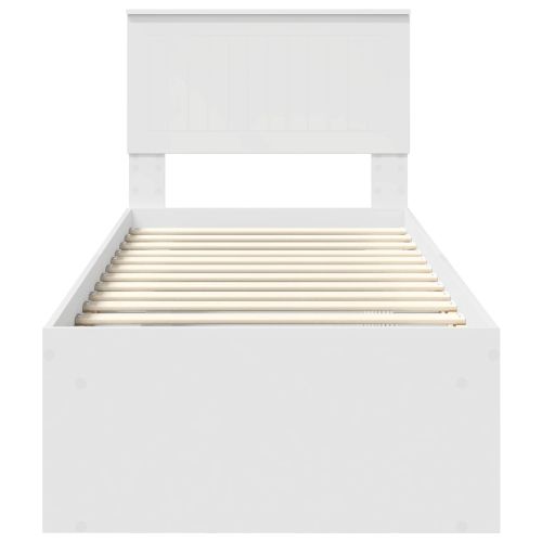 Рамка за легло с таблото Бяло 75 x 190 cm Солидно борово дърво