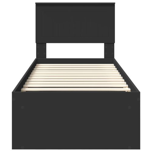 Рамка за легло с таблото Черно 75 x 190 cm Солидно борово дърво