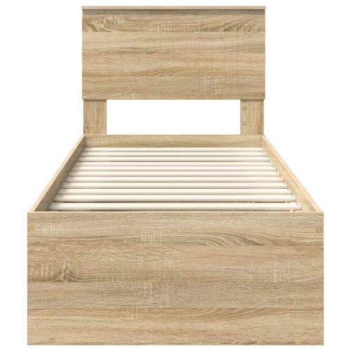 Рамка за легло Сонома дъб 75 x 190 cm Солидно борово дърво