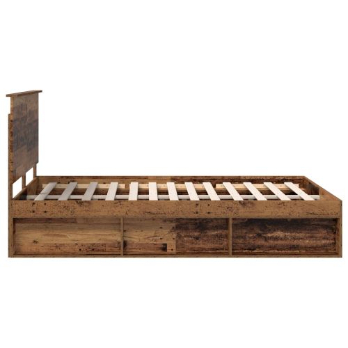 Рамка за легло Старо дърво 140 x 190 cm Солидно борово дърво