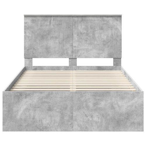 Рамка за легло Бетон 120 x 190 cm Солидно борово дърво