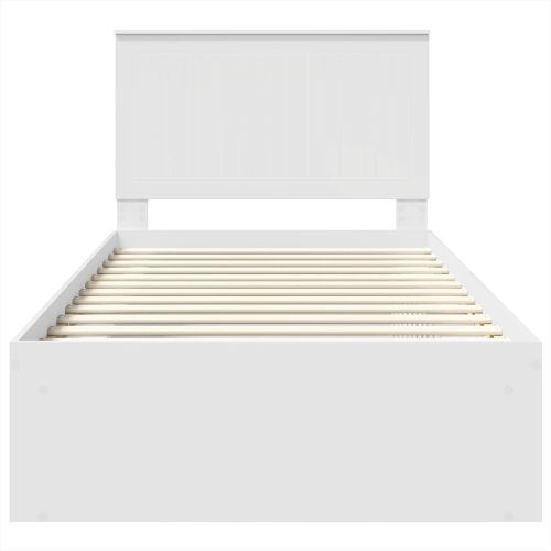 Рамка за легло с таблото Бяло 100 x 200 cm Солидно борово дърво