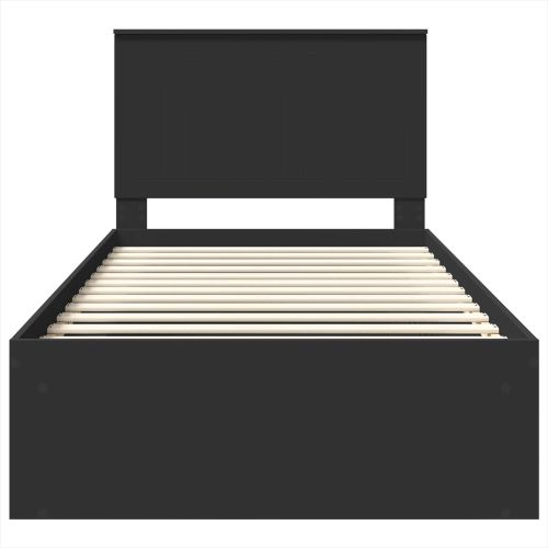 Рамка за легло Черно 100 x 200 cm Солидно борово дърво