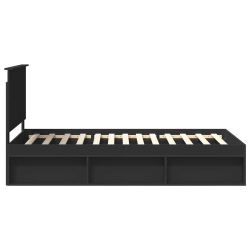 Рамка за легло Черно 100 x 200 cm Солидно борово дърво