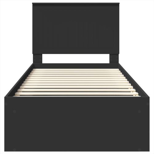 Рамка за легло с таблото Черно 90 x 200 cm Солидно борово дърво