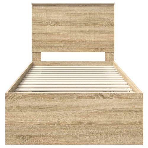 Рамка за легло Сонома дъб 90 x 190 cm Солидно борово дърво