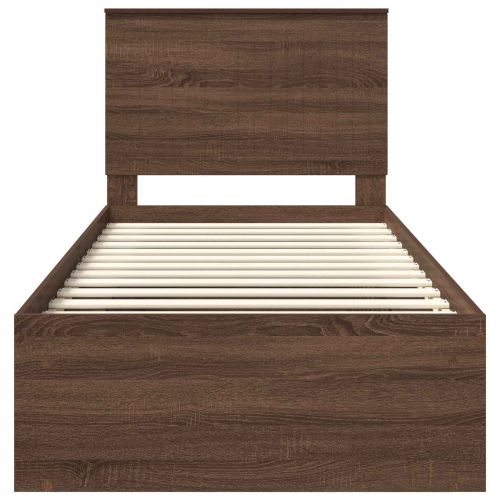 Рамка за легло Кафяв дъб 90 x 200 cm Солидно борово дърво