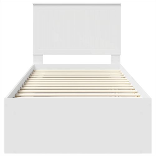 Рамка за легло с таблото Бяло 90 x 190 cm Солидно борово дърво