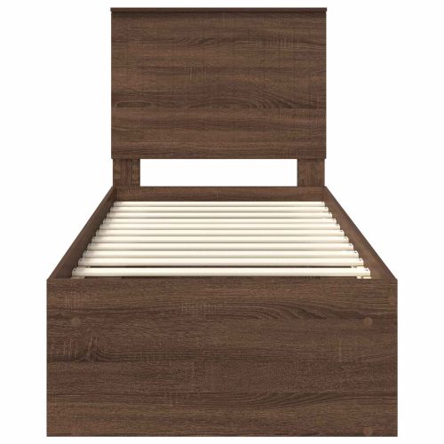 Рамка за легло Кафяв дъб 75 x 190 cm Солидно борово дърво